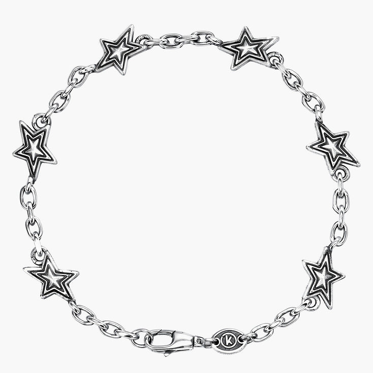 Shooting Star Sterling Silver Chain Bracelet-Bracelet-Kompsós
