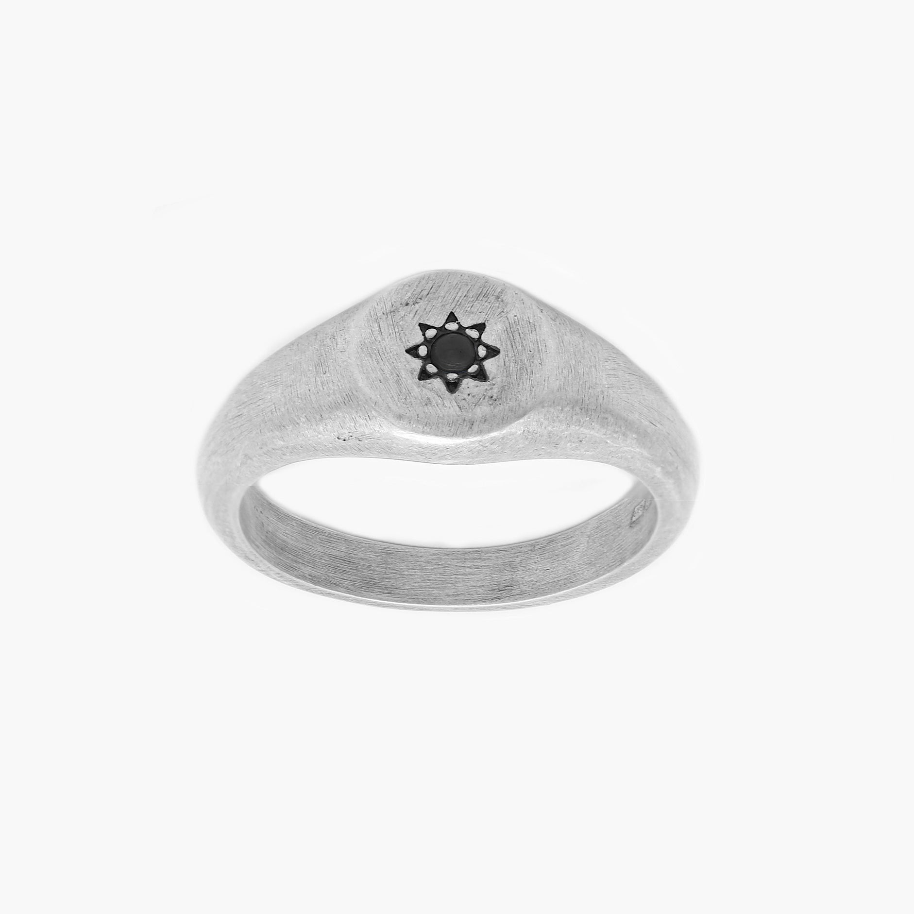 Signet Ring With Black Onyx Stone-Ring-Kompsós