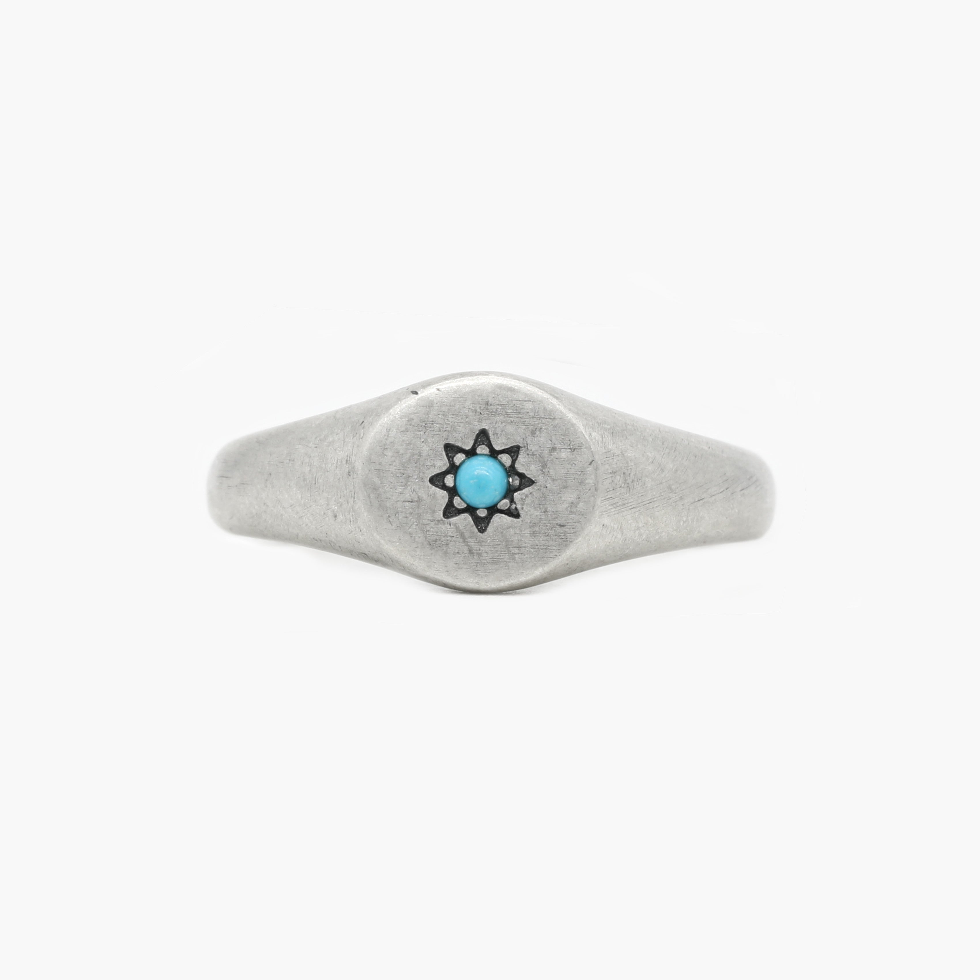 Signet Ring With Turquoise Stone-Ring-Kompsós
