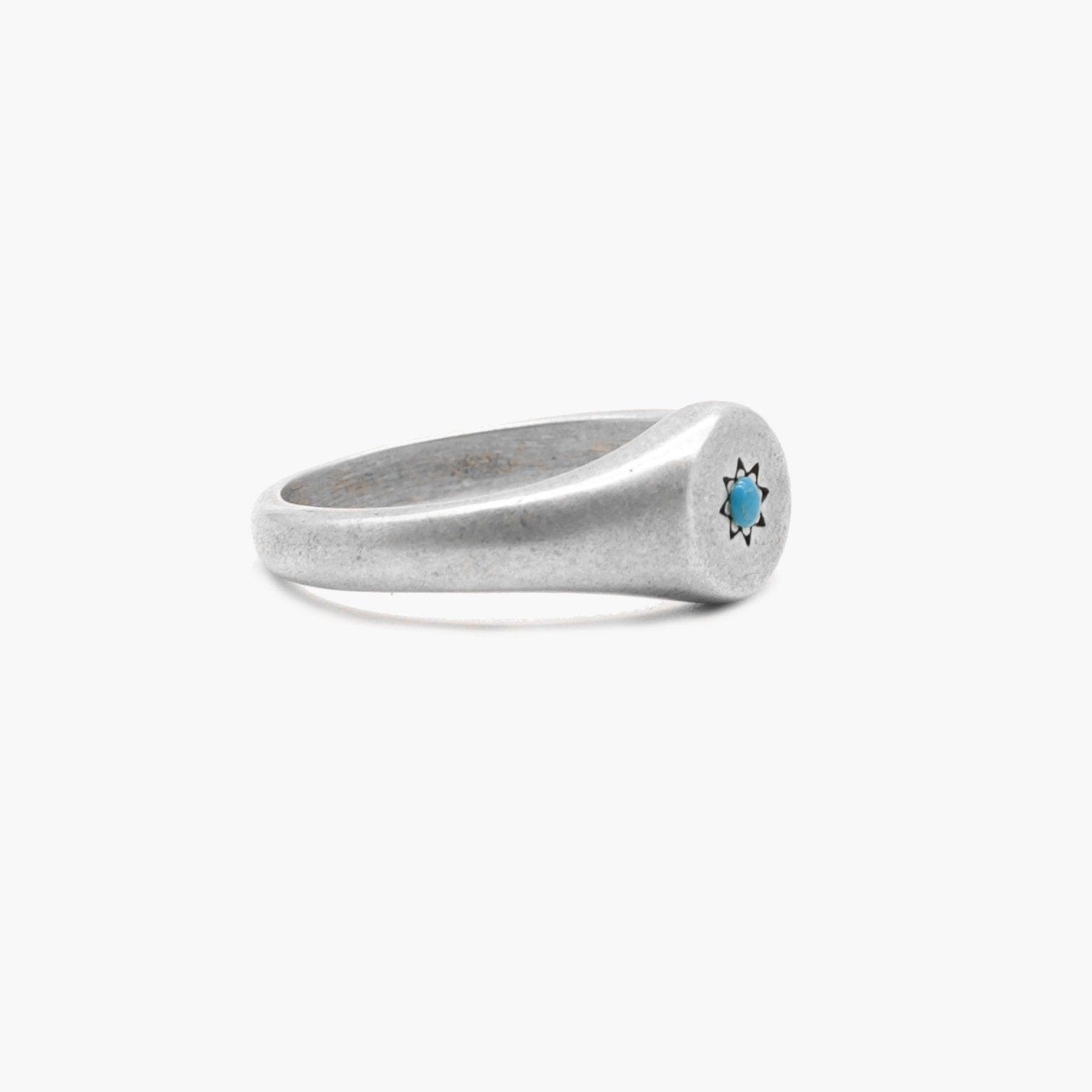Signet Ring With Turquoise Stone-Ring-Kompsós