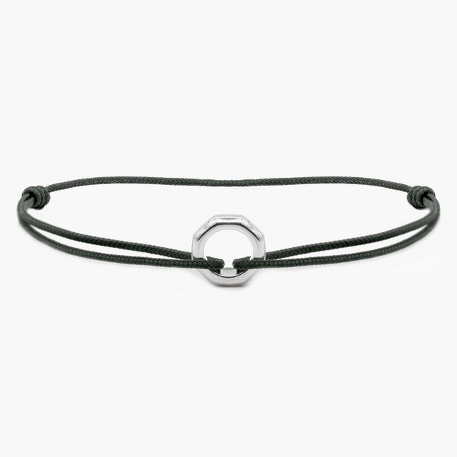 Silver "Octa" String Bracelet (Black)-Bracelet-Kompsós