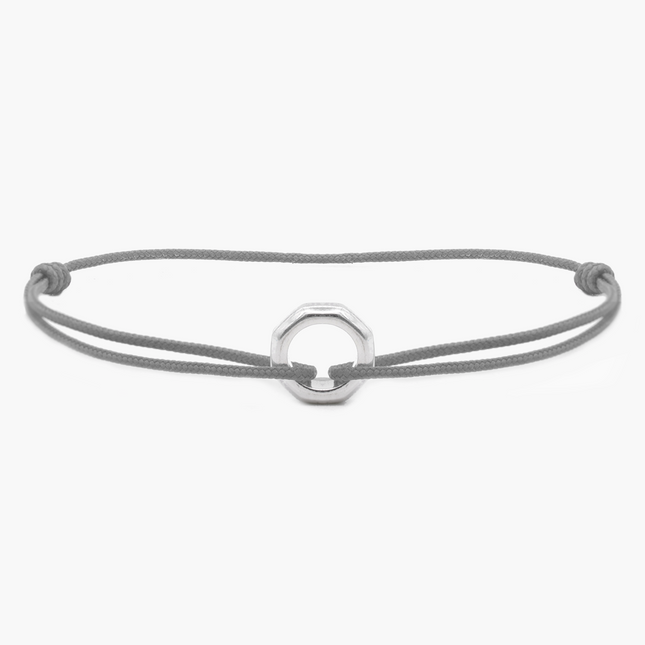 Silver "Octa" String Bracelet (Grey)-Bracelet-Kompsós