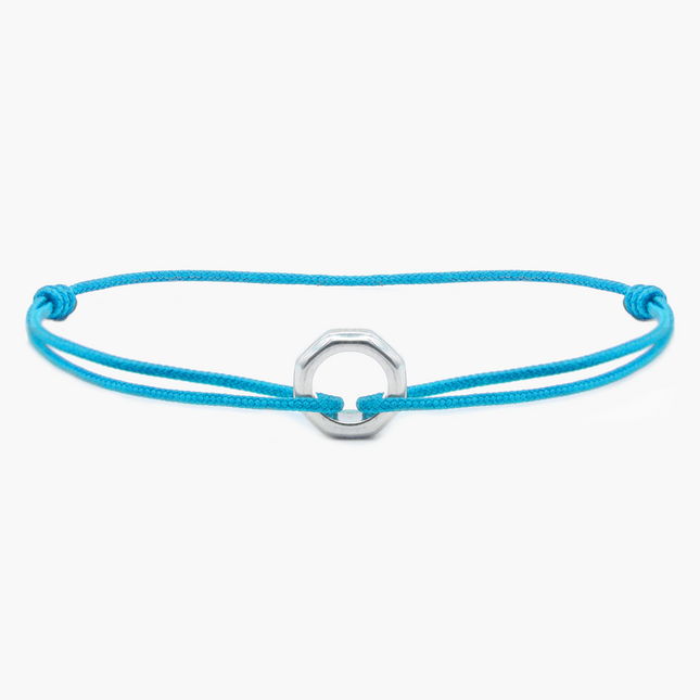 Silver "Octa" String Bracelet (Light Blue)-Bracelet-Kompsós