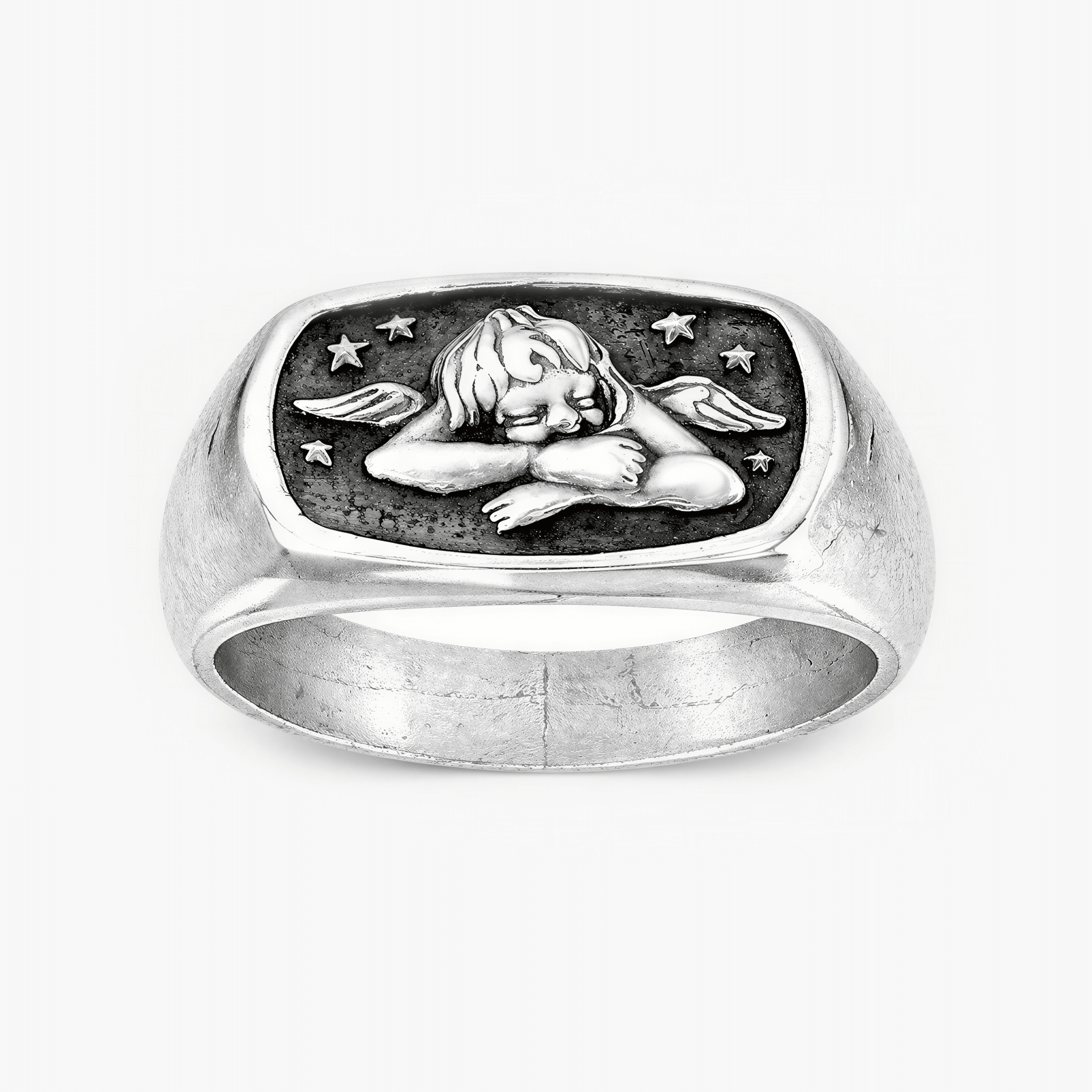 Sleepy Angel Sterling Silver Ring-Ring-Kompsós