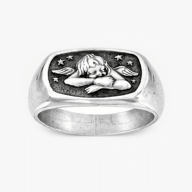 Sleepy Angel Sterling Silver Ring-Ring-Kompsós