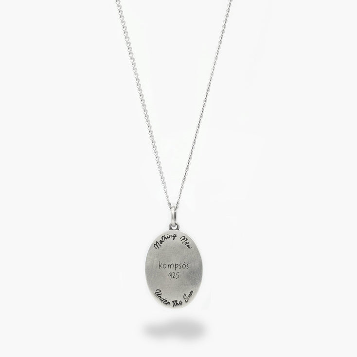 Solar Eclipse Sterling Silver Necklace (Night Blue)-Necklace-Kompsós