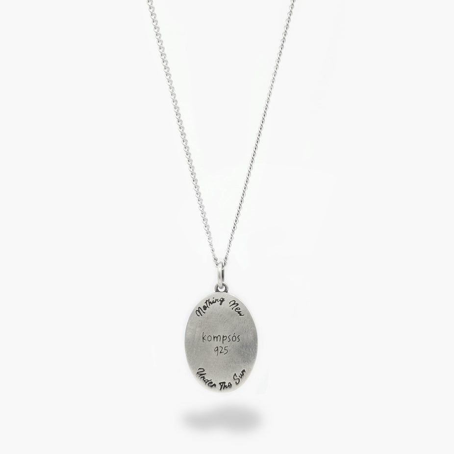 Solar Eclipse Sterling Silver Necklace (Night Blue)-Necklace-Kompsós