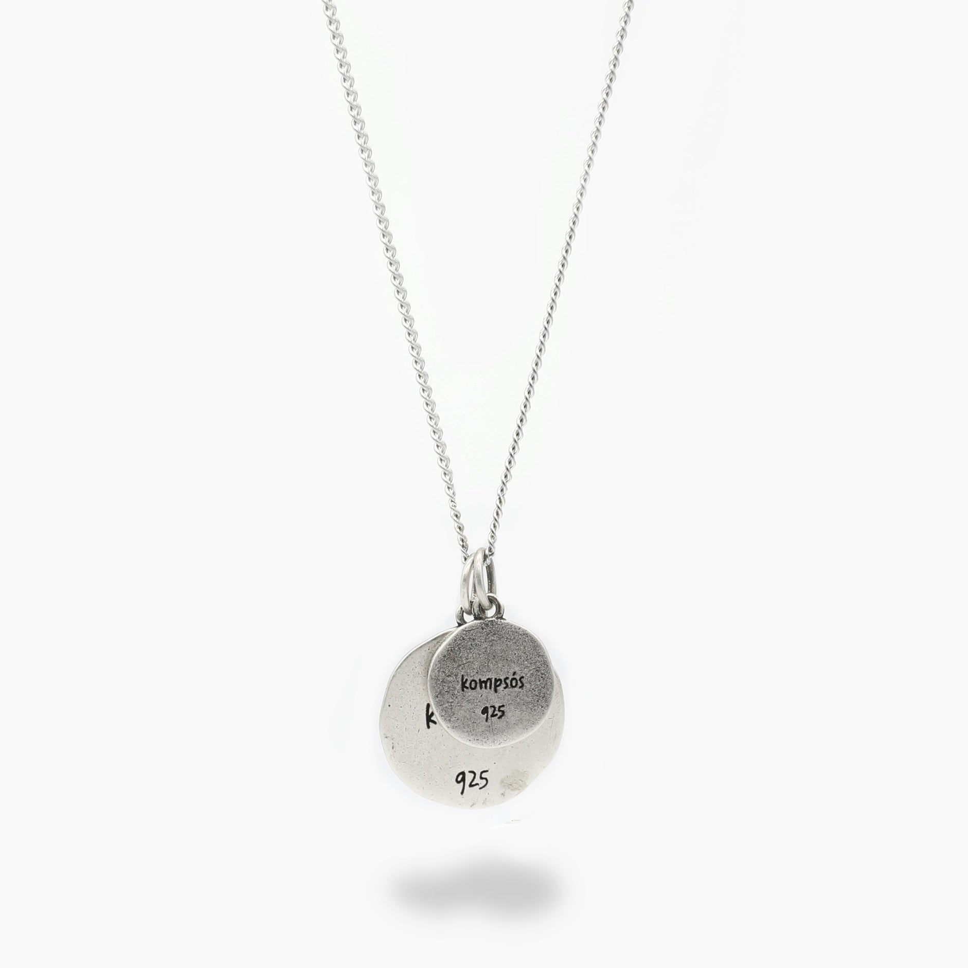 St Christopher Silver Necklace With Cross-Necklace-Kompsós