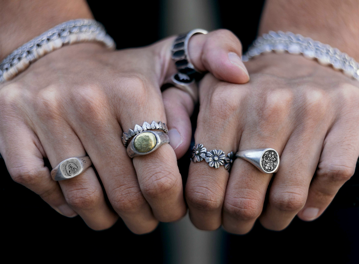 St. Christopher Sterling Silver Signet Ring-Ring-Kompsós
