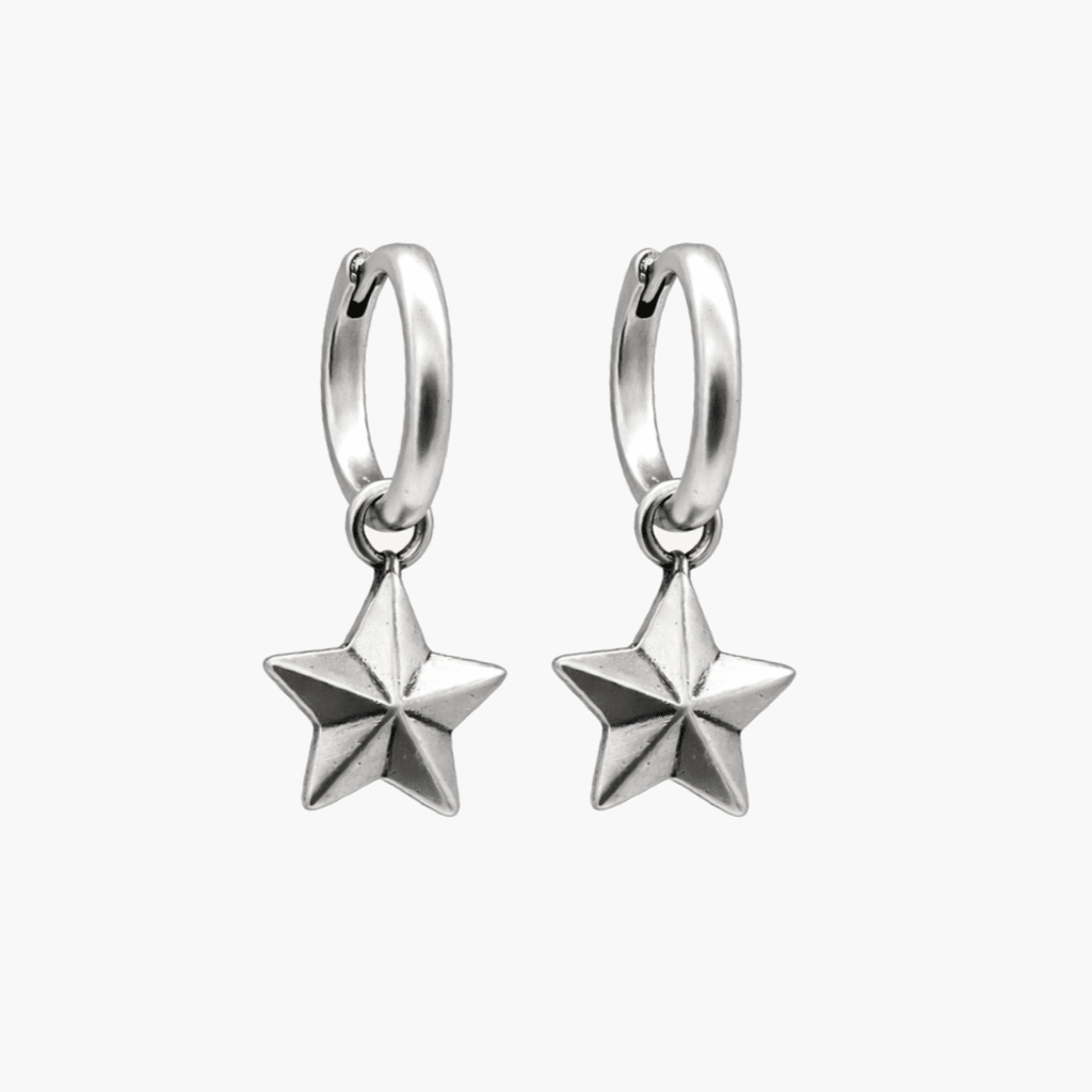 Star Sterling Silver Earring-Earring-Kompsós
