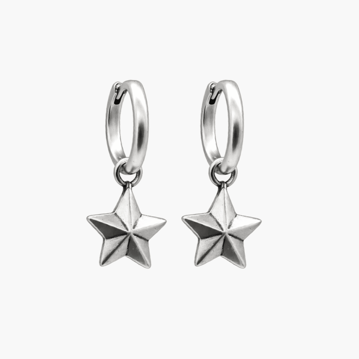 Star Sterling Silver Earring-Earring-Kompsós