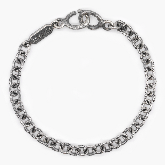 Sterling Silver Bracelet With Hand-Forged Links-Bracelet-Kompsós