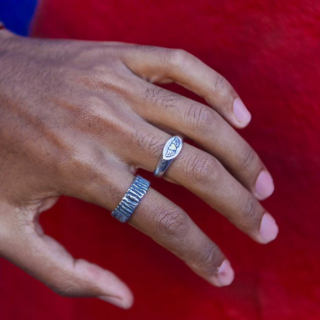 Sterling Silver Crater Ring-Ring-Kompsós