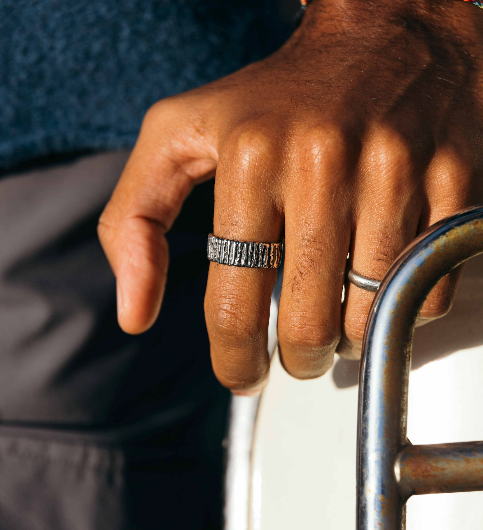 Sterling Silver Crater Ring-Ring-Kompsós