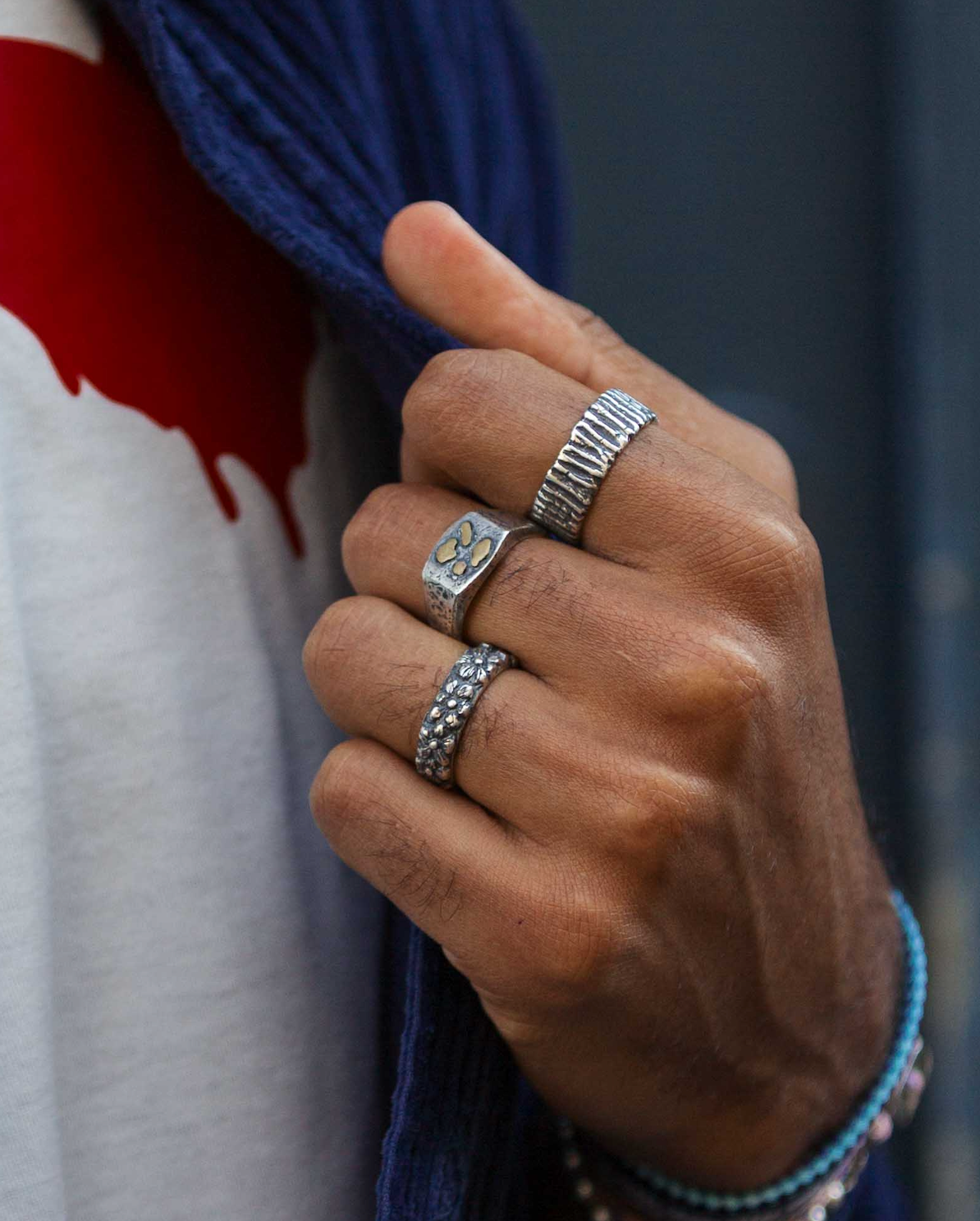 Sterling Silver Crater Ring-Ring-Kompsós