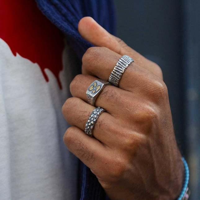 Sterling Silver Crater Ring-Ring-Kompsós