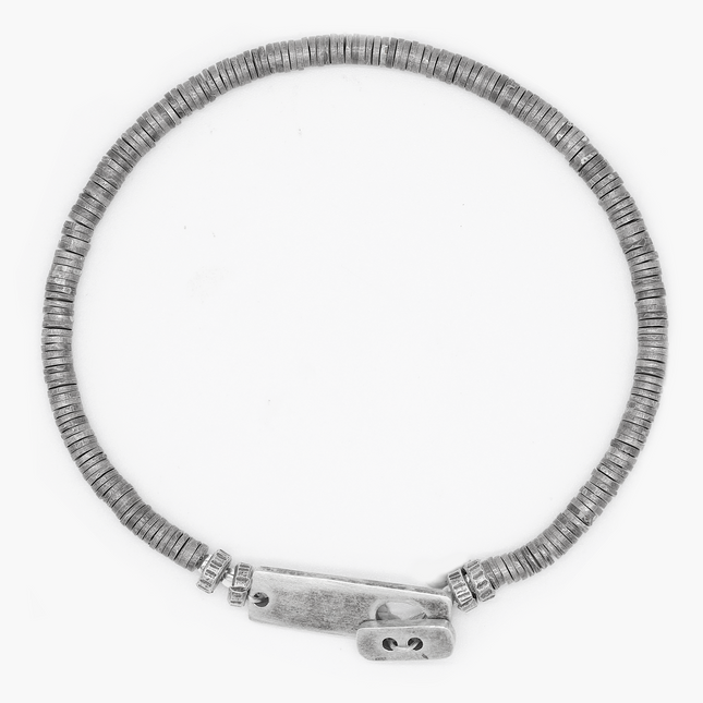 Sterling Silver Disc Beads "Ares" Bracelet-Kompsós