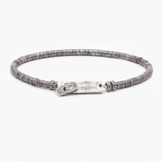 Sterling Silver Disc Beads "Ares" Bracelet-Kompsós