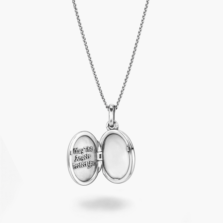 Sterling Silver Photo Locket Necklace-Necklace-Kompsós