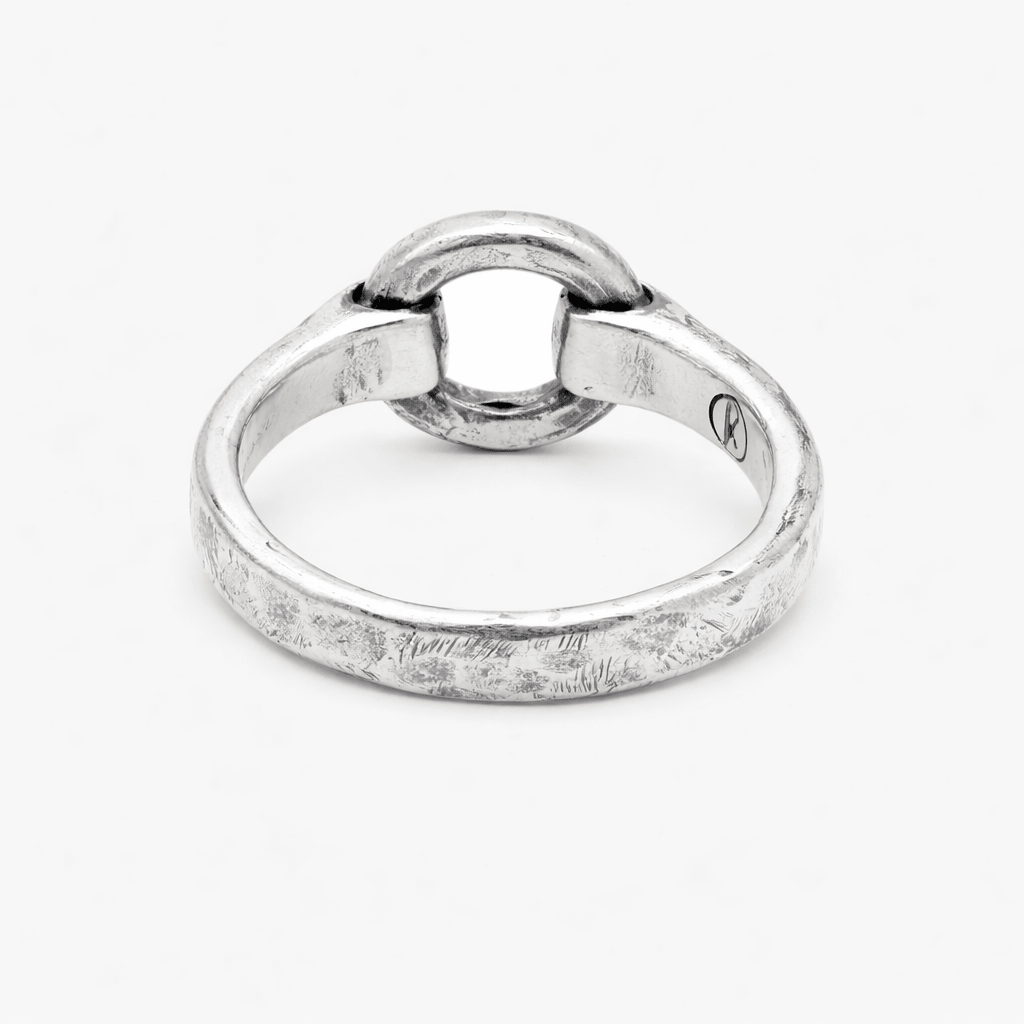 Sterling Silver Round Perforated Signet Ring-Ring-Kompsós