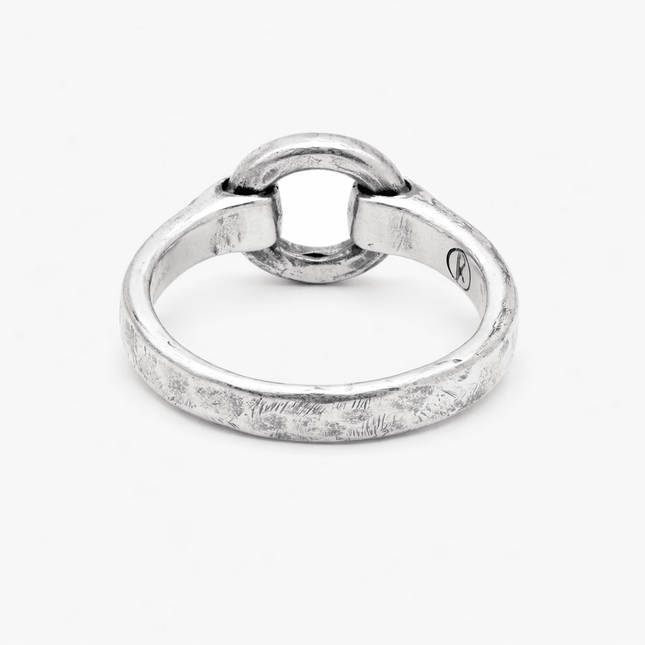 Sterling Silver Round Perforated Signet Ring-Ring-Kompsós