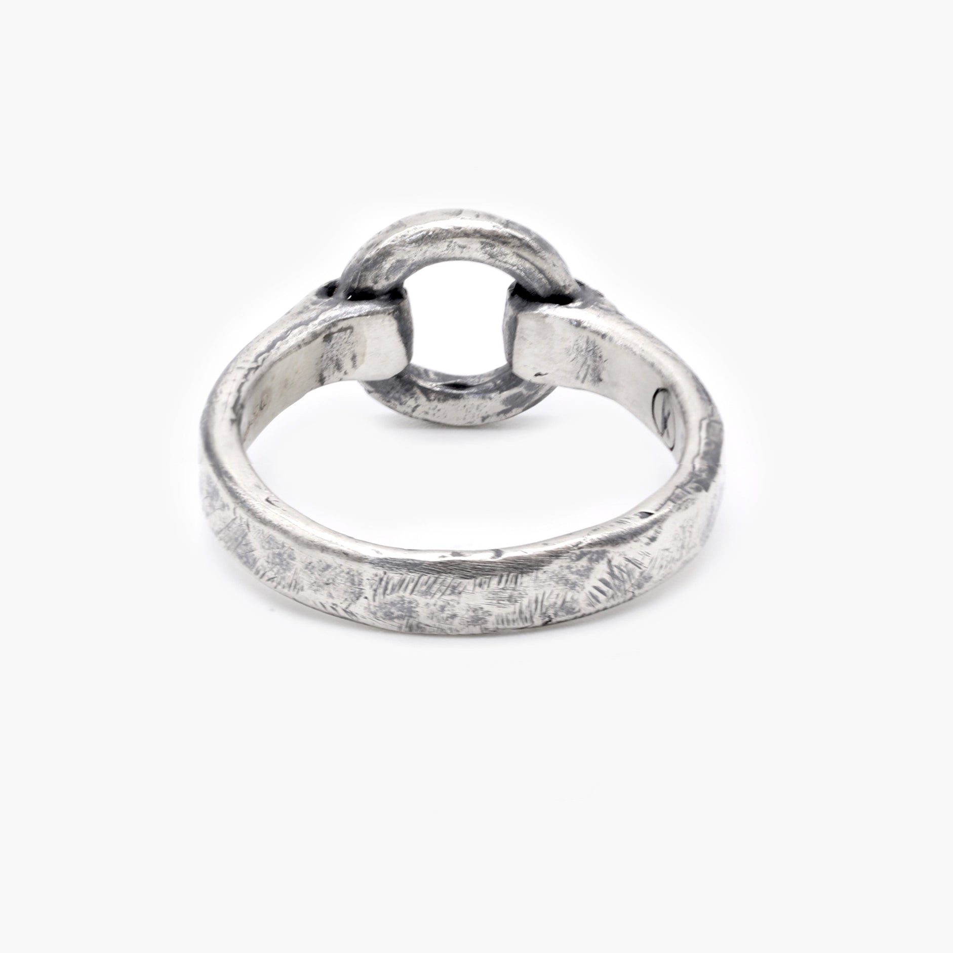 Sterling Silver Round Perforated Signet Ring-Ring-Kompsós
