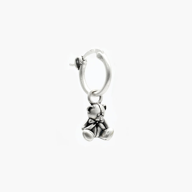 Sterling Silver Teddy Bear Earring-Earring-Kompsós