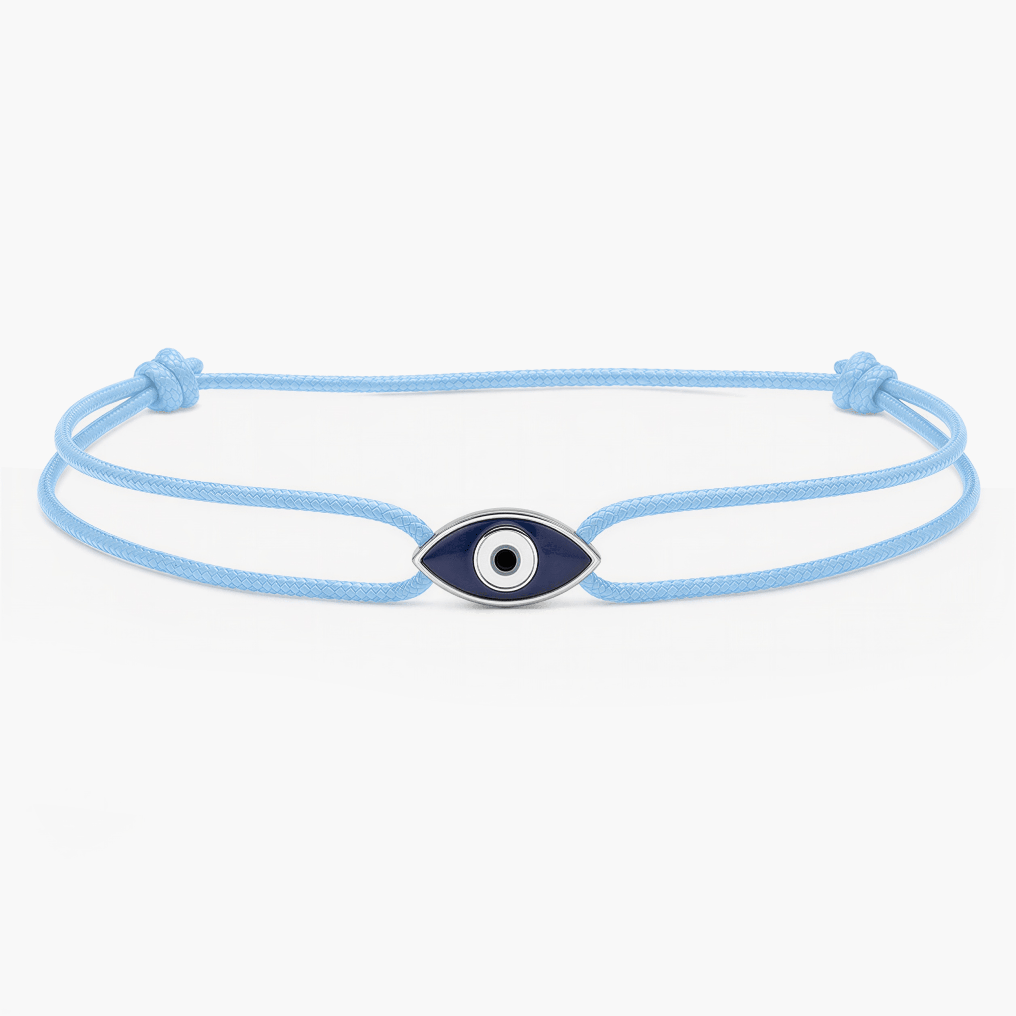 String Bracelet With Evil Eye Charm (Light Blue)-Bracelet-Kompsós
