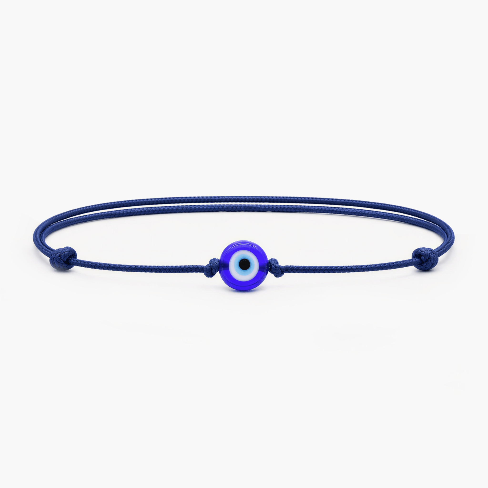 String Bracelet With Evil Eye Glass Bead (Navy Blue)-Bracelet-Kompsós