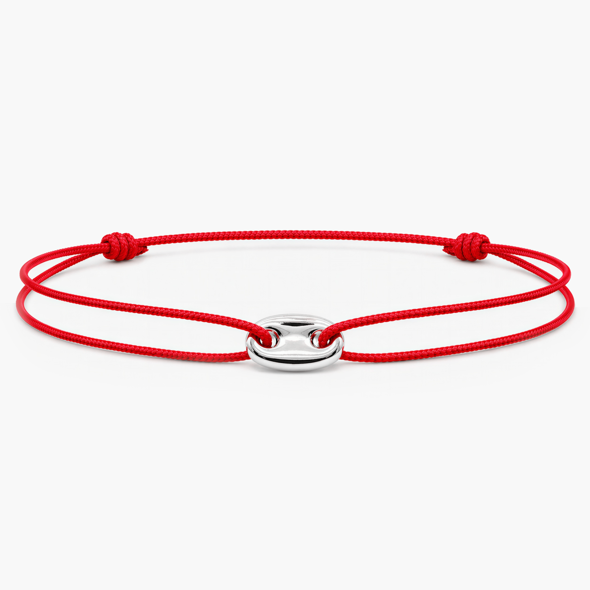 String Bracelet With Mini Silver Charm (Red)-Bracelet-Kompsós