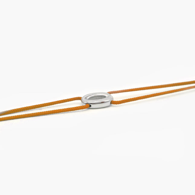 String Bracelet With Silver Hoop (Tangerine)-Bracelet-Kompsós