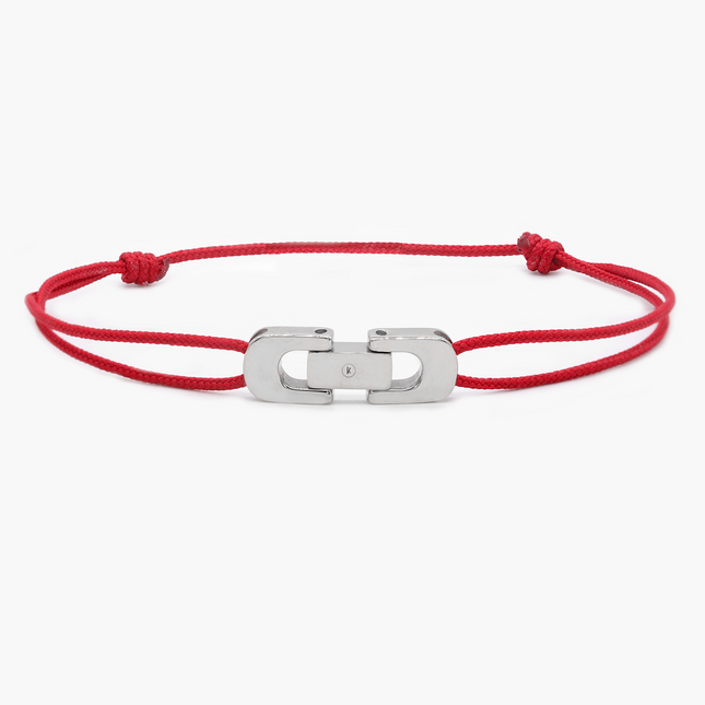 String Bracelet With Silver Mechanism (Red)-Bracelet-Kompsós