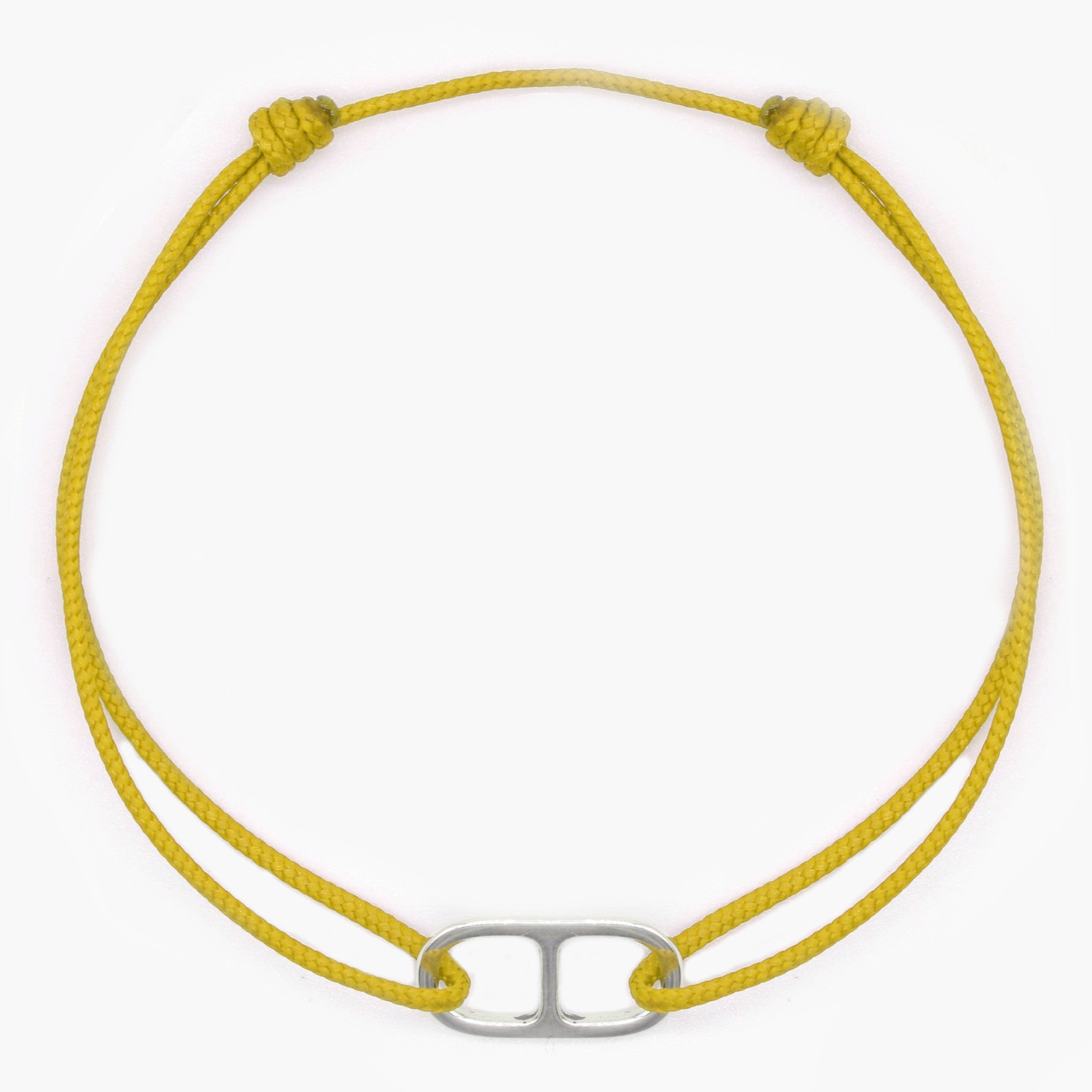 String Bracelet With Sterling Silver Connector (Tangerine)-Bracelet-Kompsós
