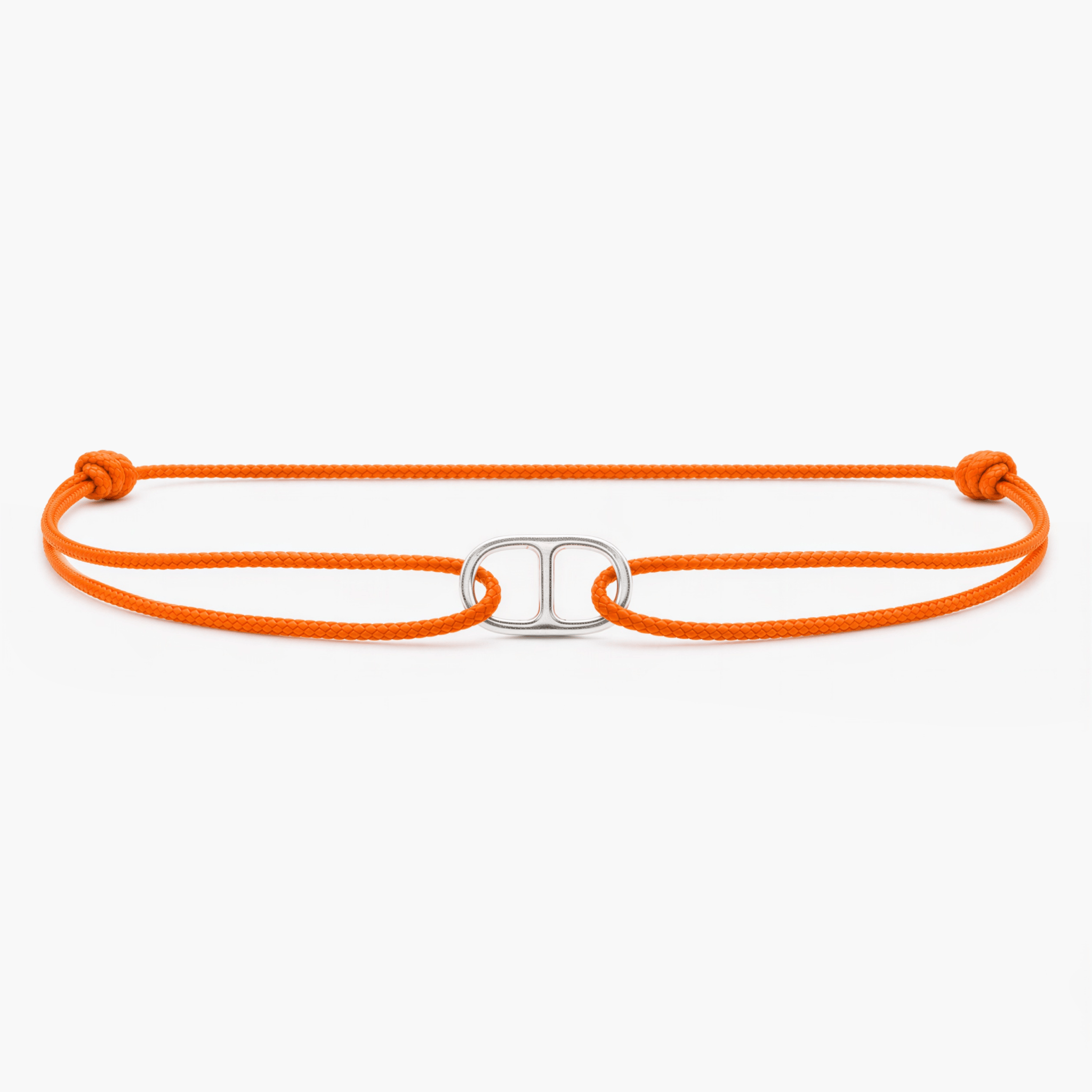 String Bracelet With Sterling Silver Connector (Tangerine)-Bracelet-Kompsós