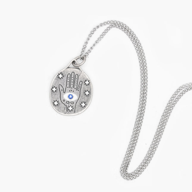 Tarot Card "The High Priestess" Sterling Silver Necklace-Necklace-Kompsós