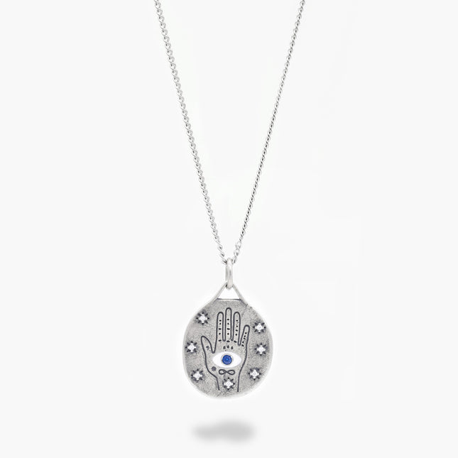 Tarot Card "The High Priestess" Sterling Silver Necklace-Necklace-Kompsós