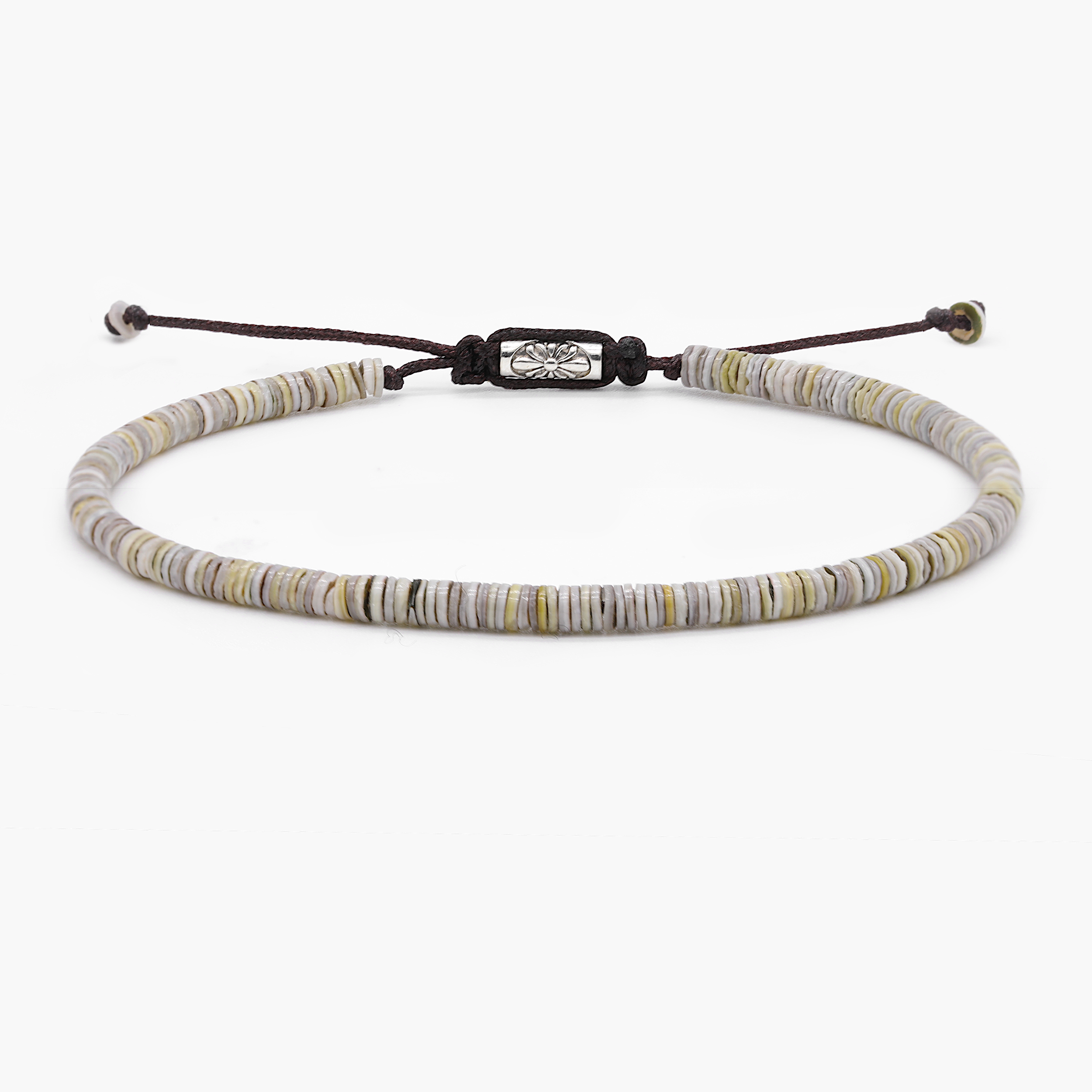 3mm Natural Sea Shell Beads Bracelet-Bracelet-Kompsós
