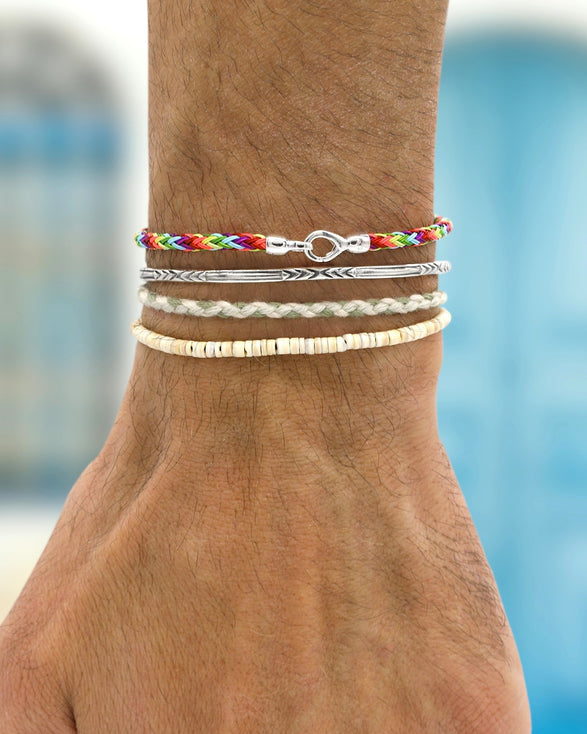 Tribal Sterling Silver Bangle-Bracelet-Kompsós