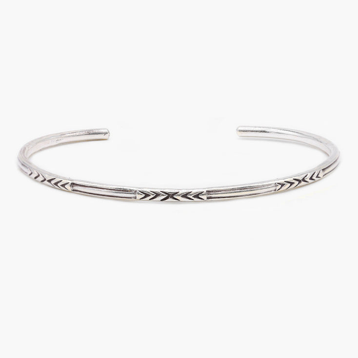 Tribal Sterling Silver Bangle-Bracelet-Kompsós