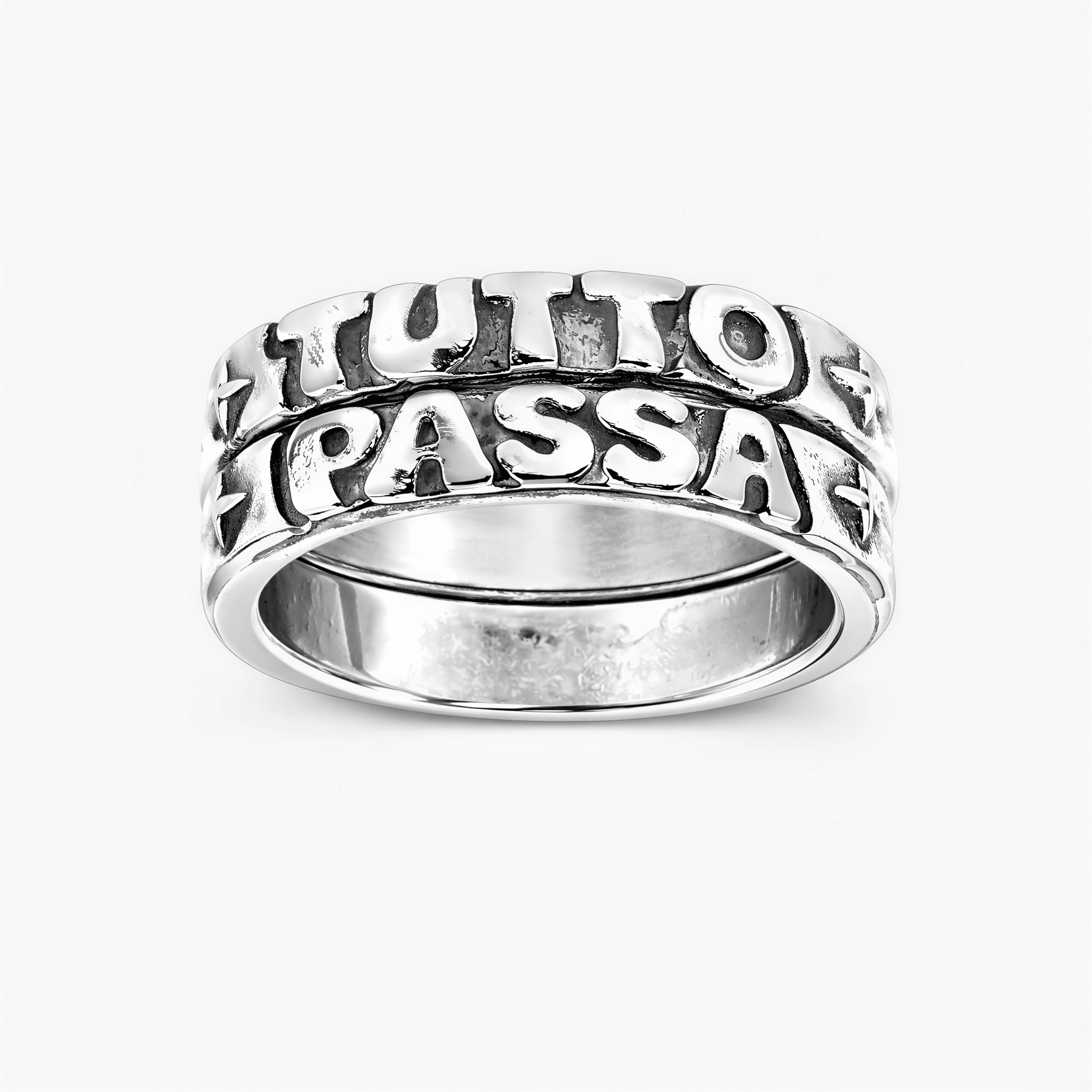 Tutto Passa Sterling Silver Double Band Ring-Ring-Kompsós