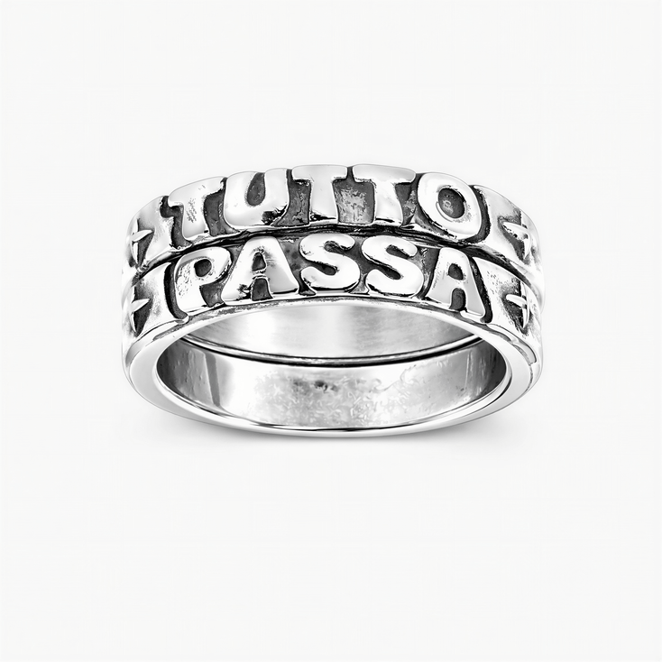 Tutto Passa Sterling Silver Double Band Ring-Ring-Kompsós