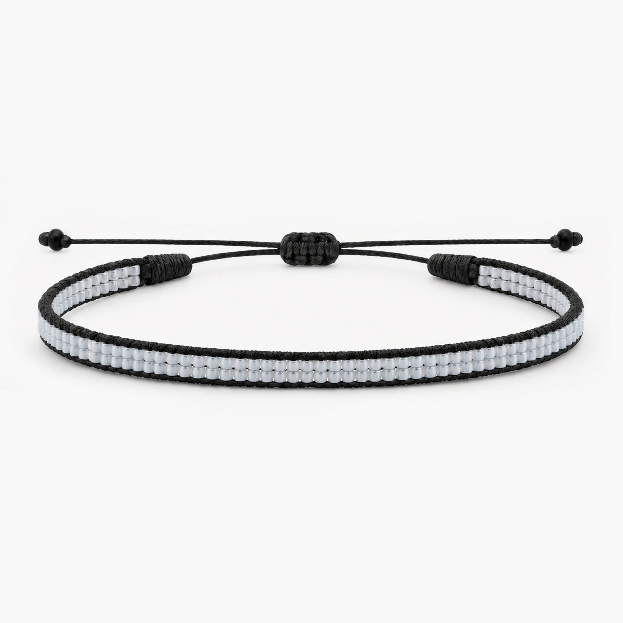 Double Miyuki Braided Bracelet (Black/Turquoise) - Kompsós