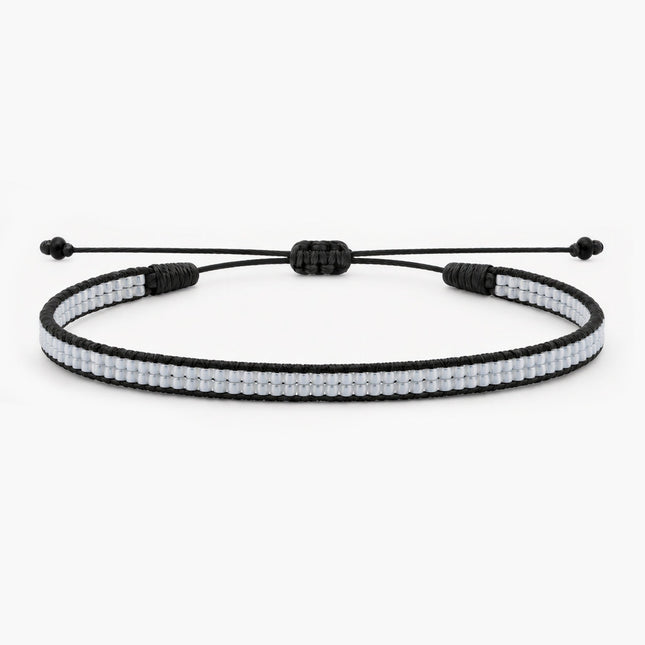 Double Miyuki Braided Bracelet (Black/Turquoise) - Kompsós