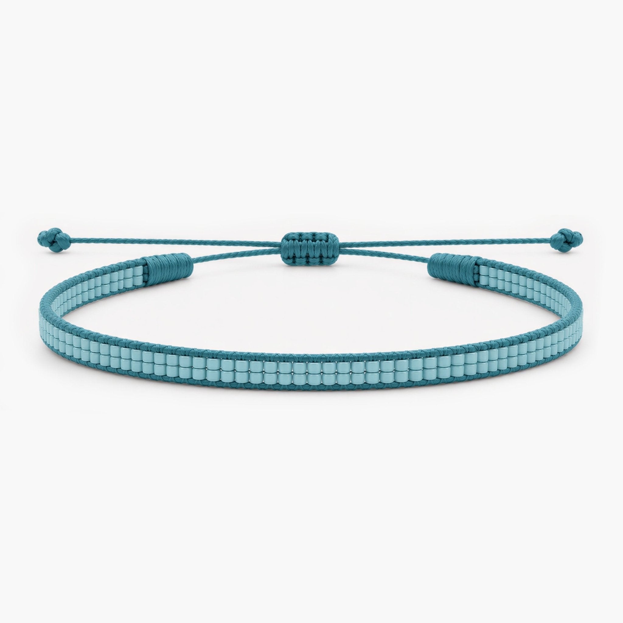 Double Miyuki Braided Bracelet (Light Blue) - Kompsós