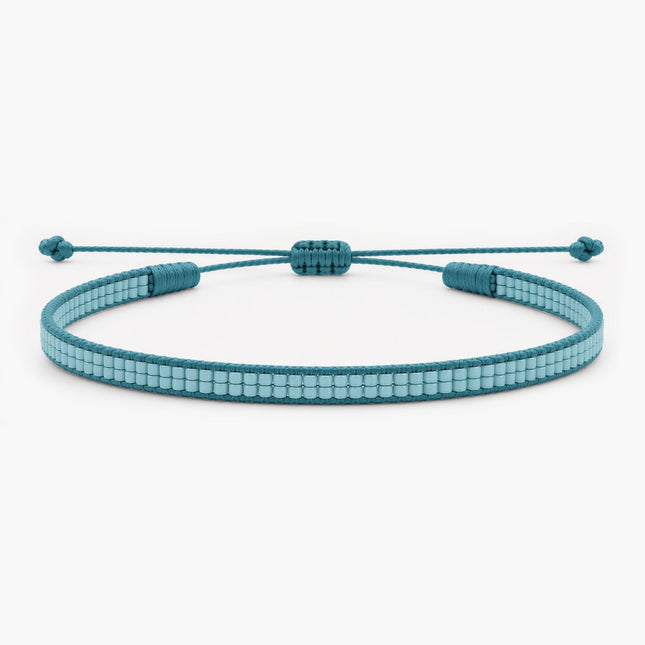 Double Miyuki Braided Bracelet (Light Blue) - Kompsós