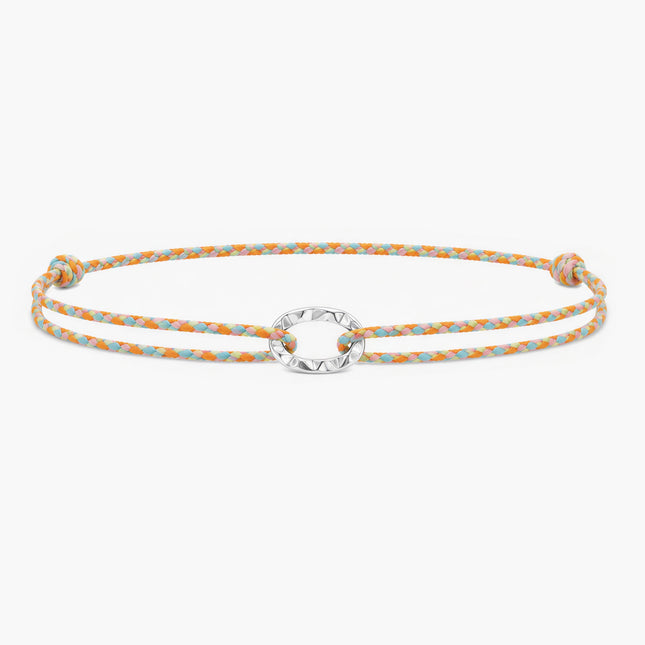 Nylon Thread With Silver Hoop "Indah" Bracelet (Multicolors)