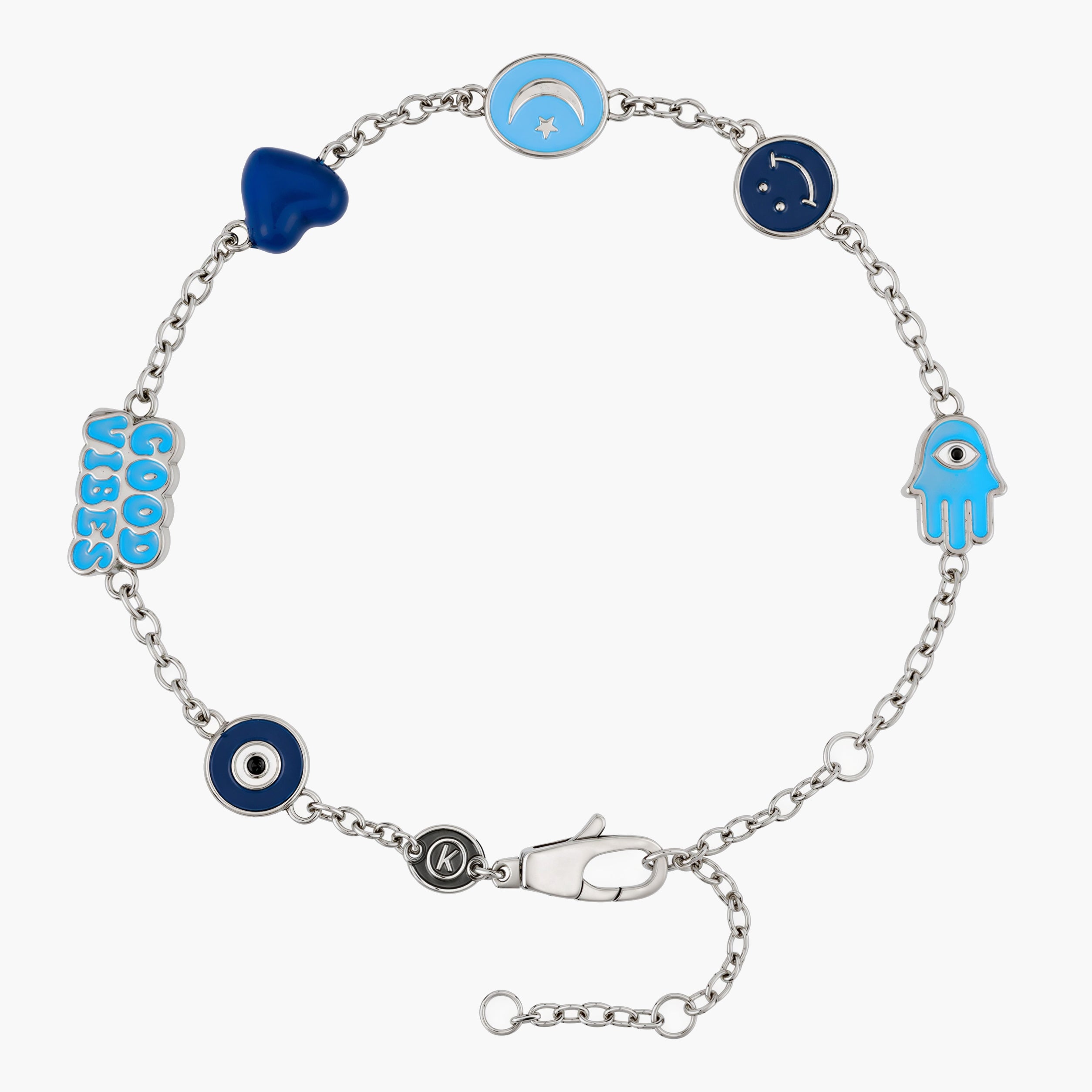 Holidays Sterling Silver Chain Bracelet With Assorted Charms