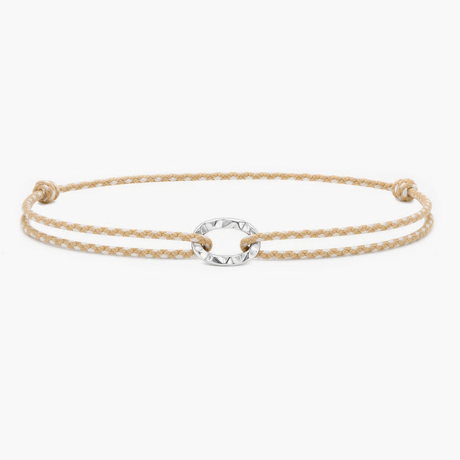Nylon Thread With Silver Hoop "Indah" Bracelet (Multicolors) - Kompsós
