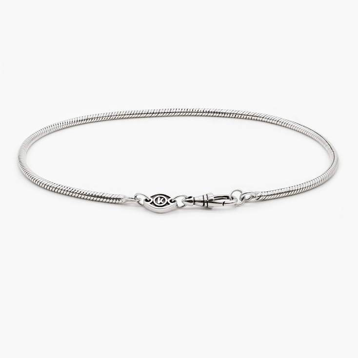 2.5mm Sterling Silver Snake Chain Bracelet-Bracelet-Kompsós