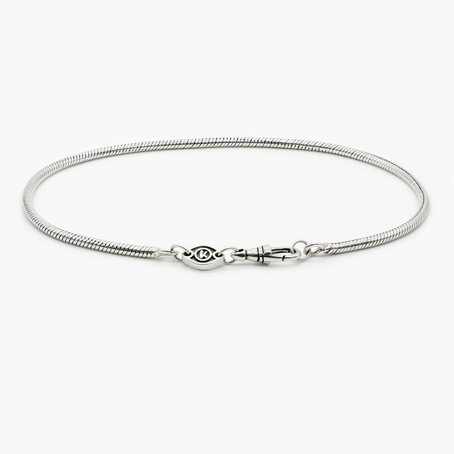 2.5mm Sterling Silver Snake Chain Bracelet-Jewelry-Kompsós